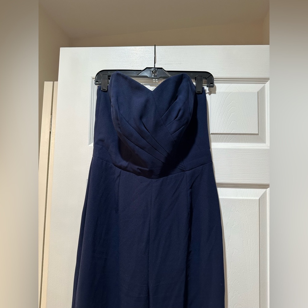 Elegant Navy Blue Strapless bustier jumpsuit!